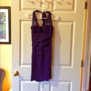 Royal purple halter dress